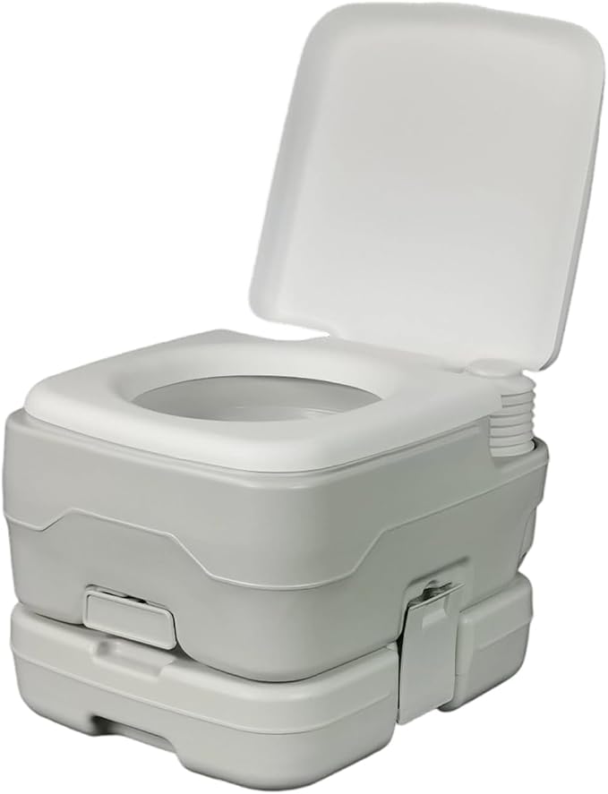 Transportable Sanitation Structure 10L Capacity Manual Flush Fan T Shape Sprinkle Inflexible POLYETHYLENE Substance for Outdoor Entertainment Transportable Toilet