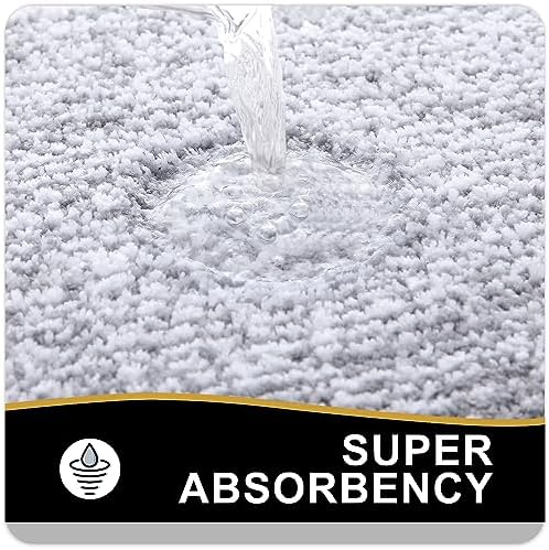 OLANLY Bathroom Rugs 36x24, Soft Absorbent Microfiber Bath Rugs, Grey