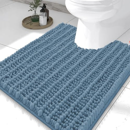 Smiry Bathroom Toilet Rugs U Shaped 24X20, Chenille Bath mats for Toilet