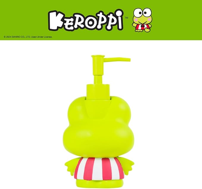 Sanrio Keroppi Soap/Lotion/Hand Sanitizer Resin Pump Dispenser, 13 Ounces, (Officially Licensed Product) by Franco
