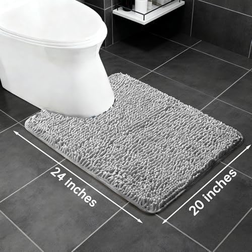 Yeaban Toilet Rugs U-Shape 20"x24", Gray