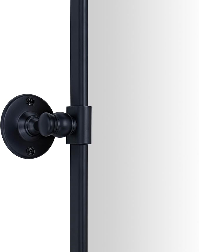 Farmhouse Pivot Rectangle Bathroom Mirror Matt Black Metal Framed Tilting Beveled Vanity Mirrors for Wall, Overall 27.91x 30 inches (Mirrror 24 x 30 inches)