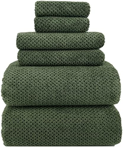 YTYC 39x78 Bath Sheets Set,Towels for Bathroom,Olive Green,6-Pieces