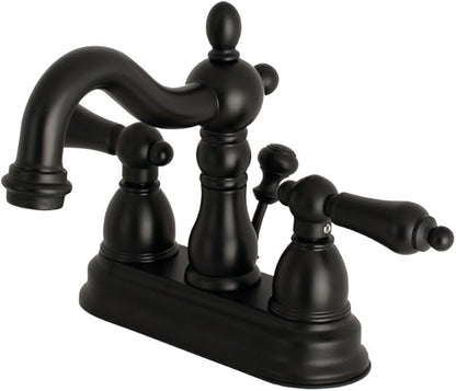Kingston Brass KB1600AL Heritage 4-Inch Centerset Lavatory Faucet with Retail Pop-Up, 4-3/4", Matte Black
