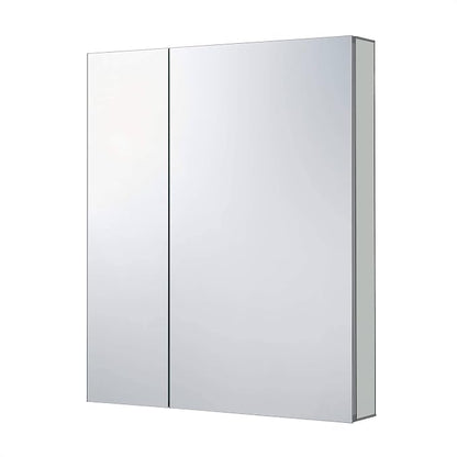 Bathroom Medicine Cabinet, Aluminum, Recessed/Surface Mount, 20" x 30", Right/Left Hinged, Mirrored Interior