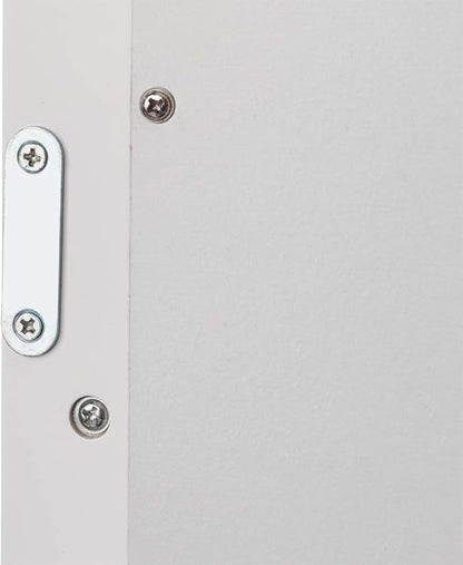 Karl home White Wall Mounted Medicine Cabinet, 2 Mirror Door Bath Storage | 22" L x 5.1" W x 22.8" H Wooden Cabinet with Adjustable Shelves and Bottom Shelf for Bathroom, Living Room, Entryway