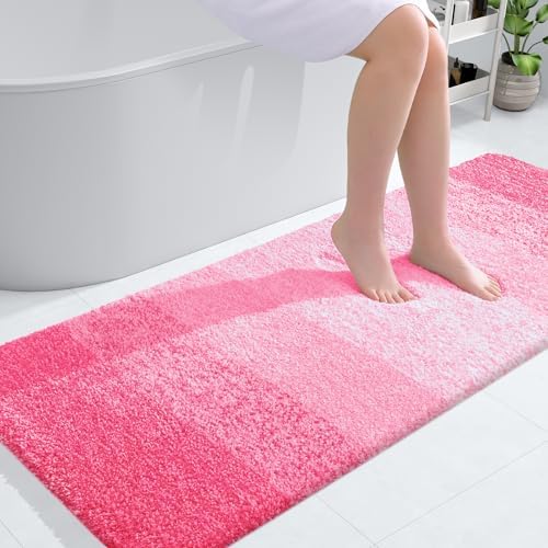 OLANLY Bathroom Runner Rug 54x24, Extra Soft Absorbent Microfiber Bath Rugs