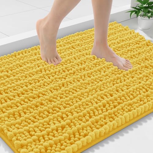 Smiry Bathroom Rugs 36X24, Extra Soft Rubber Backing Chenille Bath Mats