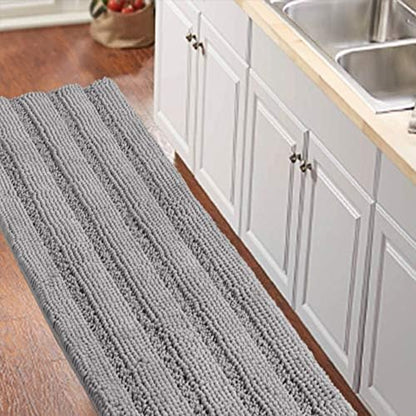 Turquoize Bathroom Runner Rug 20"x59", Soft Absorbent Chenille Bath Rug