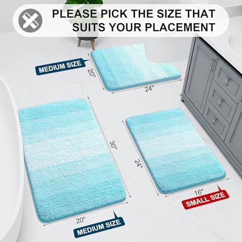 Arotive Microfiber Bathroom Rugs, Shaggy Soft Absorbent Bath Rug, 24x16