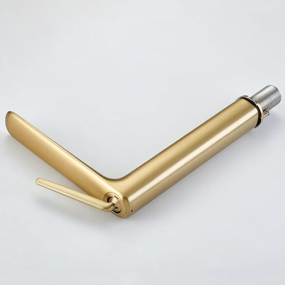 Single Hole Faucet for Bathroom Sink Bathroom Faucet Single Handle Hot and Cold Brushed Gold