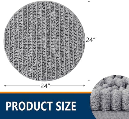 Smiry Bathroom Rugs Round 24X24, Extra Soft Rubber Backing Bath Mats