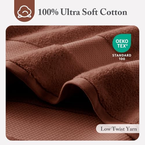 Madison Park 100% Turkish Cotton 600 GSM Bath Towel Set, 6 Piece,Terracotta