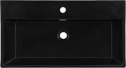 Swiss Madison Claire 30” Rectangle Wall-Mount Bathroom Sink in Matte Black