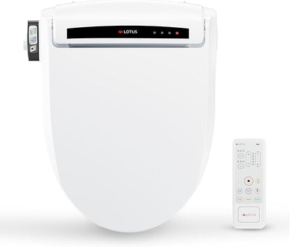 Lotus ATS-1000 Advanced Smart Toilet Seat Bidet, Purestream Function(Constipation Relief) Heated Seat and Temperature Controlled Wash, Warm Air Dryer - Elongated/White with 5 years warranty