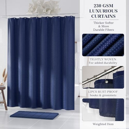 Navy Blue Bathroom Accessories Set - Bathroom Decor Sets