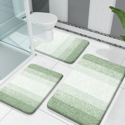 OLANLY Microfiber Bathroom Rugs Sets 3 Piece, 30"x20"+24"x16"+24"x20"