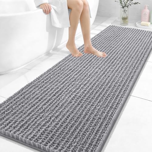 OLANLY Bathroom Runner Rugs 70x24, Thick Soft Absorbent Chenille Bath Rugs