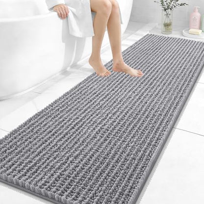 OLANLY Bathroom Runner Rugs 70x24, Thick Soft Absorbent Chenille Bath Rugs