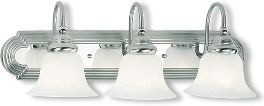 Livex Lighting 1003-95 Belmont 3-Light Bath Light, Brushed Nickel with Chrome