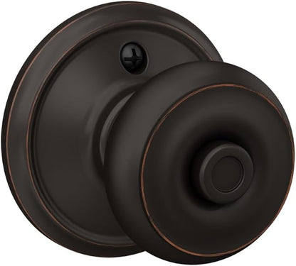 Schlage F40 GEO 716 Georgian Door Knob, Bed & Bath Privacy Lock, Aged Bronze