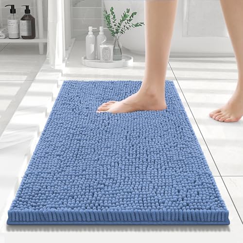 Smiry Bathroom Rugs 24X16, Luxury Chenille Extra Soft Absorbent Bath Mat
