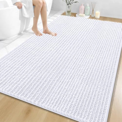 OLANLY Large Bathroom Rugs 70x46, Thick Soft Absorbent Chenille Bath Rugs
