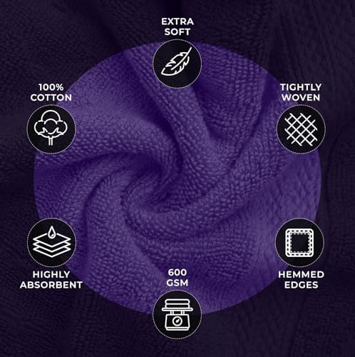 Avalon Towels Purple Bath Towels, Purple Towel Set, 8pc