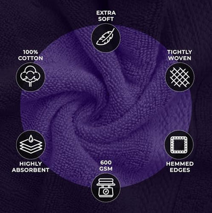 Avalon Towels Purple Bath Towels, Purple Towel Set, 8pc
