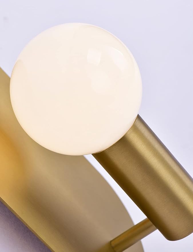Modern Wall Sconce Set of 2, Mid Century Sconces Wall Light, Brushed Gold Wall Lighting Fixtures, Oval Stylish Wall Mount Lamp Decor for Bathroom Mirror Vanity, Living Room, Bedroom, Hallway