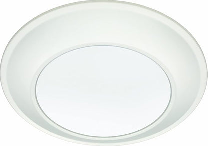 Juno SlimBasics 6 Inch LED Ceiling Light, LED Surface Mount Downlight for Shower Light or Closet Lighting, Selectable White Color, Tapered Trim, Wet Rated, Matte White (JSBT 6IN SWW2 90CRI WL MW M6)
