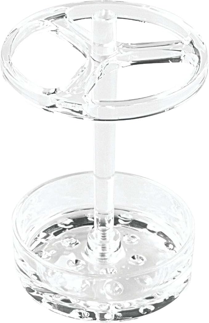 iDesign Toothbrush Holder, Clear | For Normal to Large Toothbrushes, Fits Spin Brushes, Holds Toothpaste