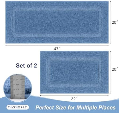 SHACOS Soft Microfiber Bathroom Rugs Set of 2 Pieces, Blue