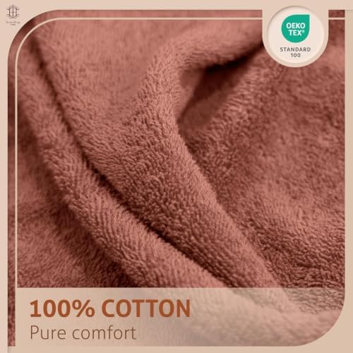 CORE 4-Piece Cotton Bath Towels for Bathroom | Value Pack, Soft, Absorbent, Quick-Dry, Lightweight, Minimalist, 27x54 in, Dune Red