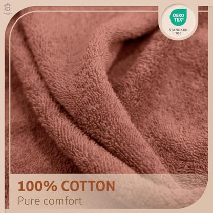 CORE 4-Piece Cotton Bath Towels for Bathroom | Value Pack, Soft, Absorbent, Quick-Dry, Lightweight, Minimalist, 27x54 in, Dune Red