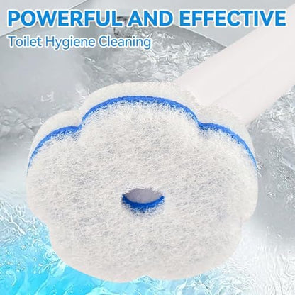 Disposable Toilet Brush System & 48 Scrubbing Refills with Cleaner - All-in-One Toilet Wand Starter Kit, Wall-Mounted Holder, Essential Toilet Cleaning Supplies for Bathroom Deep Clean & Hygiene