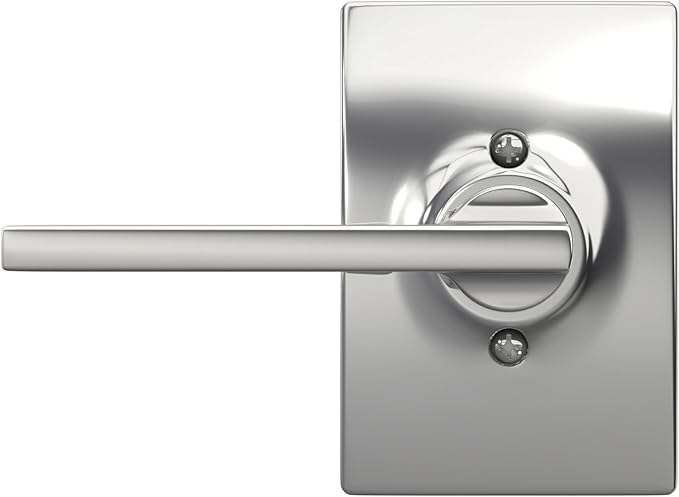 SCHLAGE Latitude Lever with Century Trim Non-Turning Lock, Bright Chrome (F170 LAT 625 CEN)
