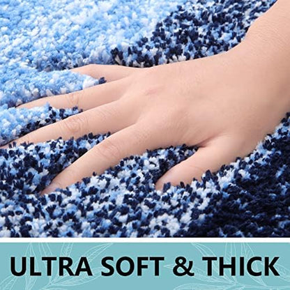 Arotive Microfiber Bathroom Rugs, Soft Absorbent Contour Toilet Rugs, 24x20