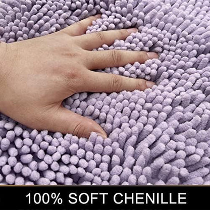 RUN HELIX Bath Mat Rug,24x17+20x32 Inches, Non-Slip Bathroom Rug Set 2 Piece, Comfortable, Soft, Super Water Absorption, Thick Bath Rugs, Easier to Dry for Bathroom Floor Rugs, Lavender Purple