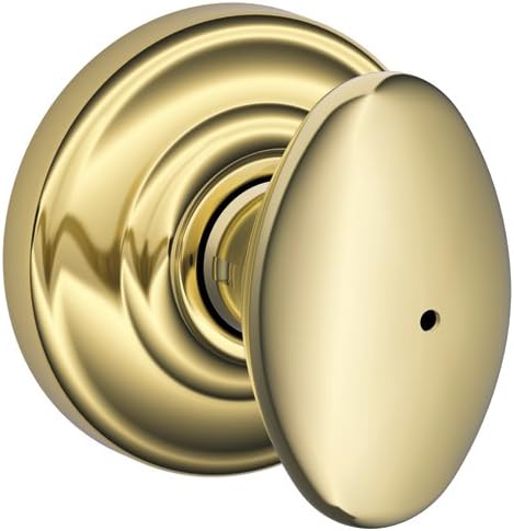SCHLAGE Siena Privacy Knob, Andover Rose, Bright Brass,2.8 x 2.8 x 2.6 inches - FA40DNB605/F40SIE605AND
