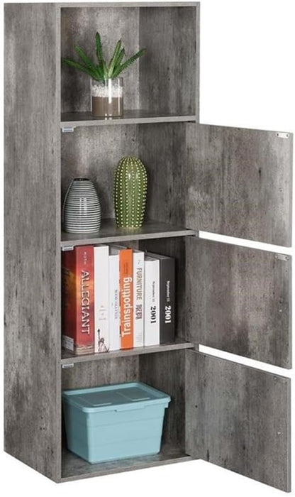 Convenience Concepts Xtra Storage 3 Door Cabinet in Gray Faux Birch Wood Finish