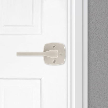 Kwikset Tripoli Lever Interior Privacy Door Handle with Lock, Door Lever for Bathroom and Bedroom, Satin Nickel Reversible Keyless Turn Lock, with Microban Protection (Pack of 8)