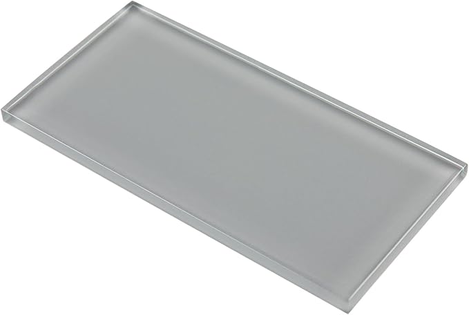 Grey Glass Subway Tile, Glass for Bathroom Kitchen Shower Backsplash Wall, 3 x 6 Inches, 4 Sq.Ft.