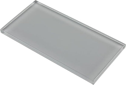 Grey Glass Subway Tile, Glass for Bathroom Kitchen Shower Backsplash Wall, 3 x 6 Inches, 4 Sq.Ft.