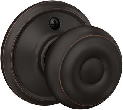 Schlage F10 GEO 716 Georgian Door Knob, Hall & Closet Passage Lock, Aged Bronze