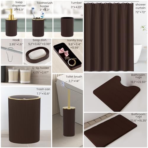 Brown Bathroom Accessories Set - Bathroom Sets Complete