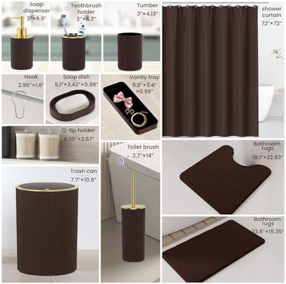 Brown Bathroom Accessories Set - Bathroom Sets Complete