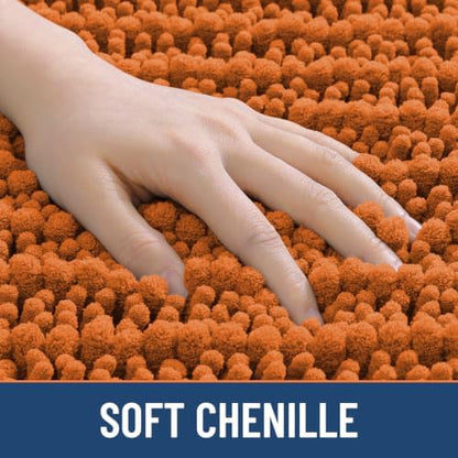 Smiry Bathroom Rugs 30X20, Extra Soft Rubber Backing Chenille Bath Mats
