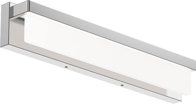 LED Bathroom Vanity Light Fixture Over Mirror 24.4 inch Modern Rectangle Finishing Bath Vanity Lighting Bar 4000K Daylight Wall Sconce (Chrome)