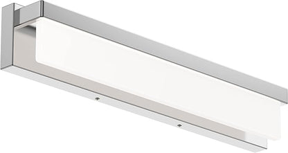 LED Bathroom Vanity Light Fixture Over Mirror 24.4 inch Modern Rectangle Finishing Bath Vanity Lighting Bar 4000K Daylight Wall Sconce (Chrome)